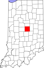 Indiana Map showing Hamilton County