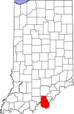Indiana Map showing Harrison County