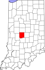 Indiana Map showing Hendricks County