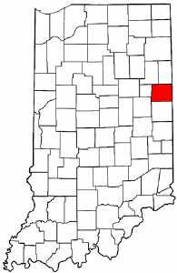 Indiana Map showing Jay County