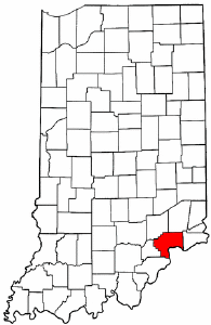 Indiana Map showing Jefferson County