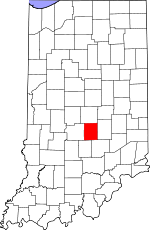 Indiana Map showing Johnson County