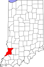 Indiana Map showing Knox County