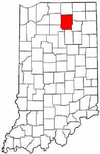 Indiana Map showing Kosciusko County