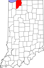 Indiana Map showing La Porte County