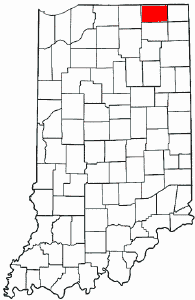 Indiana Map showing Lagrange County