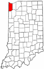 Indiana Map showing Lake County