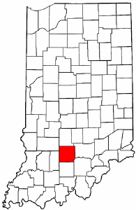 Indiana Map showing Lawrence County