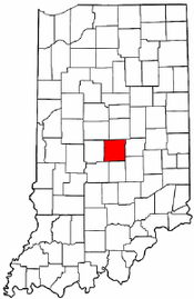 Indiana Map showing Marion County