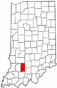 Indiana Map showing Martin County