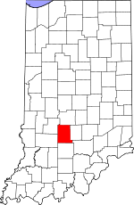 Indiana Map showing Monroe County
