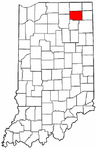 Indiana Map showing Noble County
