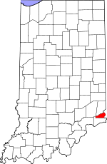 Indiana Map showing Ohio County