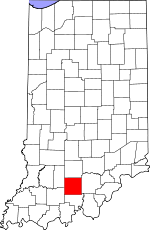 Indiana Map showing Orange County