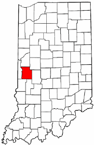 Indiana Map showing Parke County