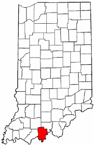 Indiana Map showing Perry County