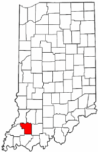 Indiana Map showing Pike County