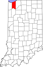 Indiana Map showing Porter County