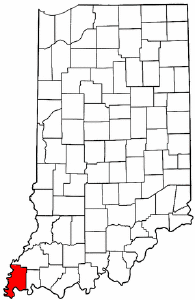 Indiana Map showing Posey County