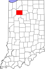 Indiana Map showing Pulaski County