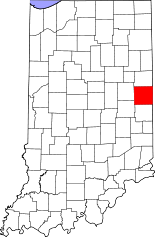Indiana Map showing Randolph County