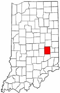 Indiana Map showing Rush County