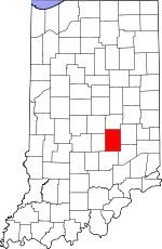 Indiana Map showing Shelby County