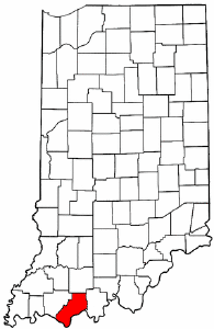 Indiana Map showing Spencer County