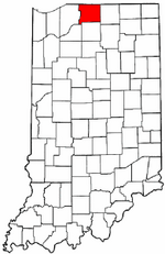 Indiana Map showing St Joseph County