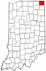 Indiana Map showing Steuben County