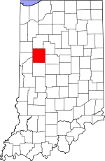 Indiana Map showing Tippecanoe County