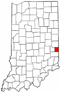 Indiana Map showing Union County