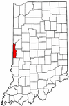 Indiana Map showing Vermillion County