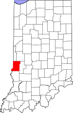 Indiana Map showing Vigo County