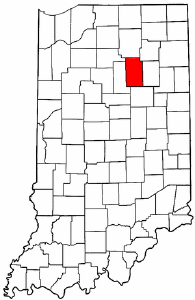 Indiana Map showing Wabash County