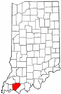 Indiana Map showing Warrick County