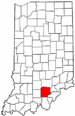 Indiana Map showing Washington County