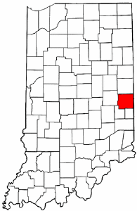 Indiana Map showing Wayne County