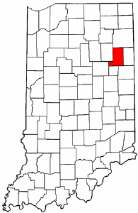 Indiana Map showing Wells County