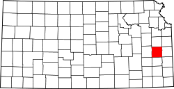 Kansas Map showing Anderson County