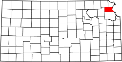 Kansas Map showing Atchison County