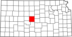 Kansas Map showing Barton County