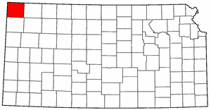 Kansas Map showing Cheyenne County