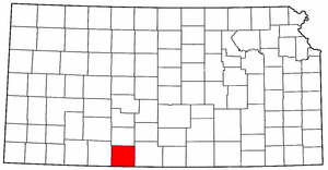 Kansas Map showing Comanche County