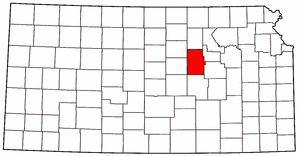Kansas Map showing Dickinson County