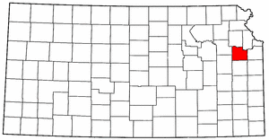 Kansas Map showing Douglas County