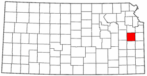 Kansas Map showing Franklin County