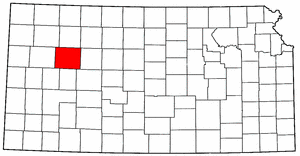 Kansas Map showing Gove County