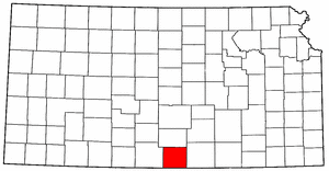 Kansas Map showing Harper County