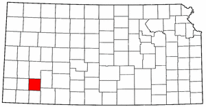 Kansas Map showing Haskell County